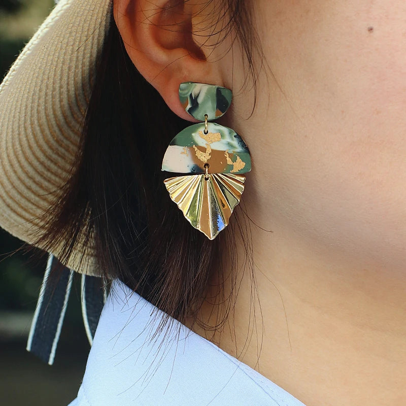 Abstract Pattern Drop Earrings