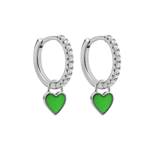 Cute Enamel Heart Drop Earring