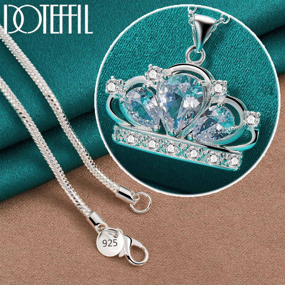 925 Sterling Silver AAA Zircon Necklace