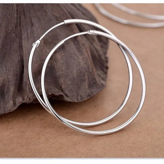 925 Sterling Silver Round Earrings