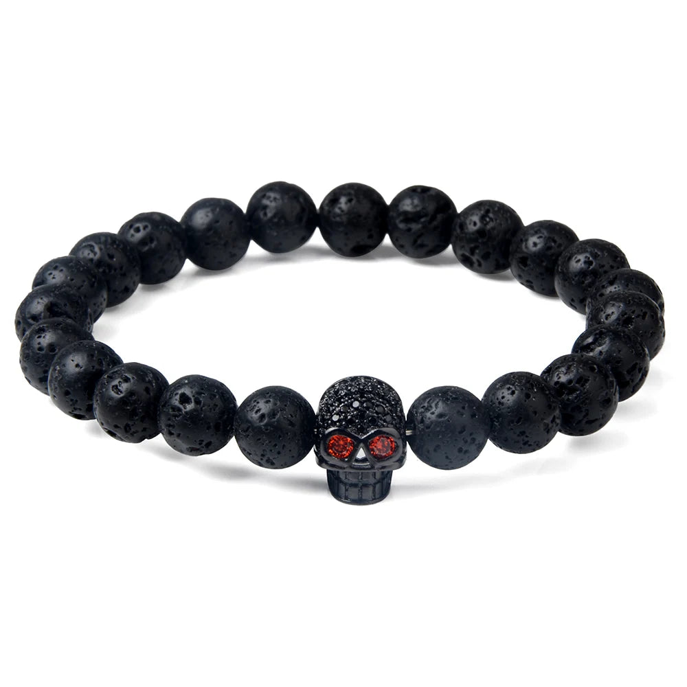 Trendy Lava Stone Imperial Crown Bracelet