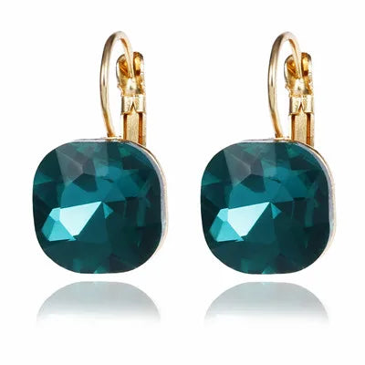 Classy Gold Color Square Stud Earrings