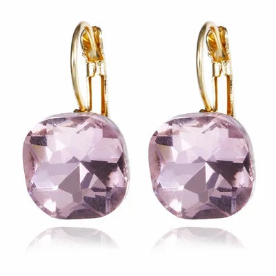 Classy Gold Color Square Stud Earrings