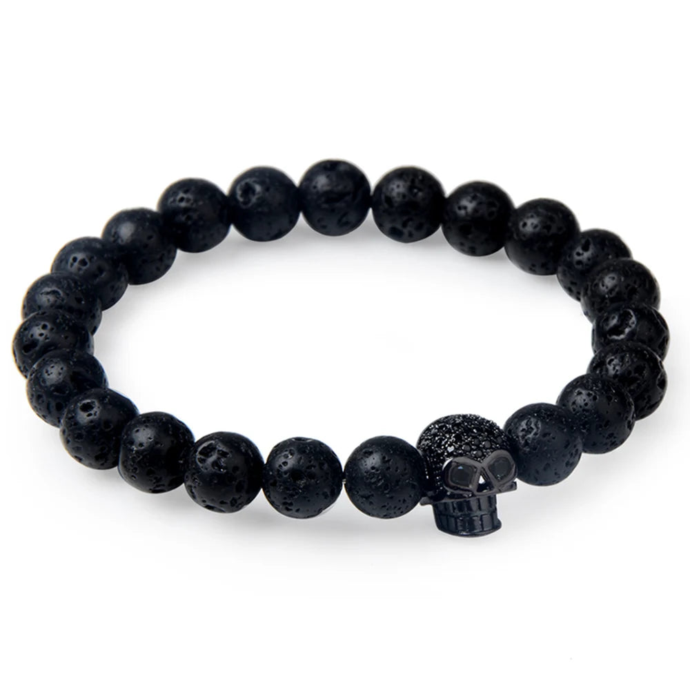 Trendy Lava Stone Imperial Crown Bracelet