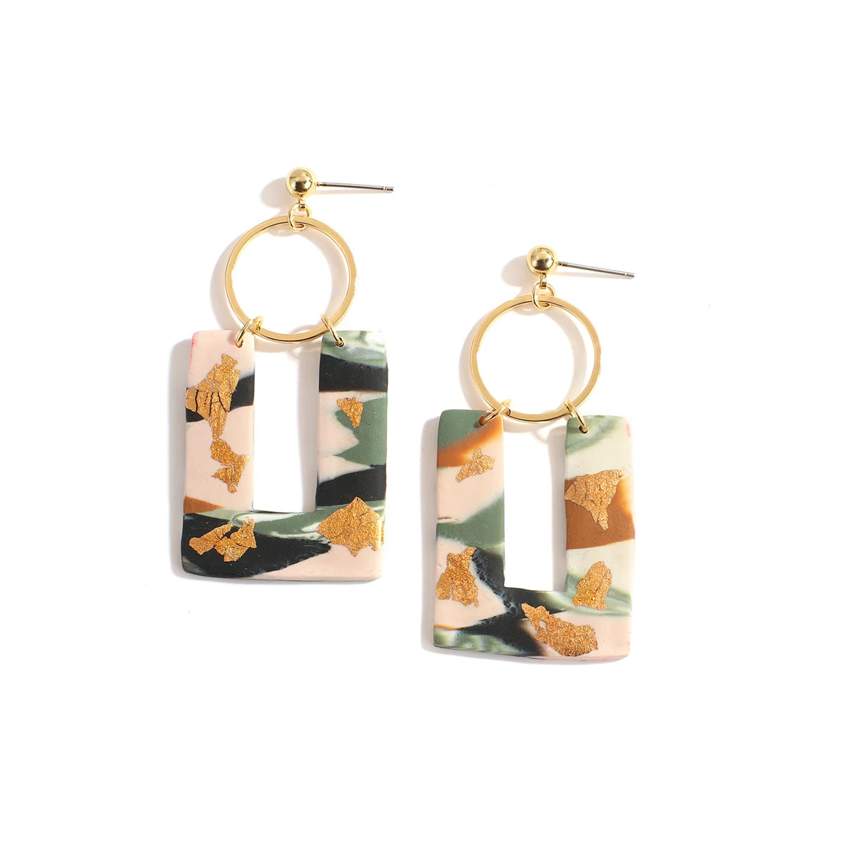 Abstract Pattern Drop Earrings