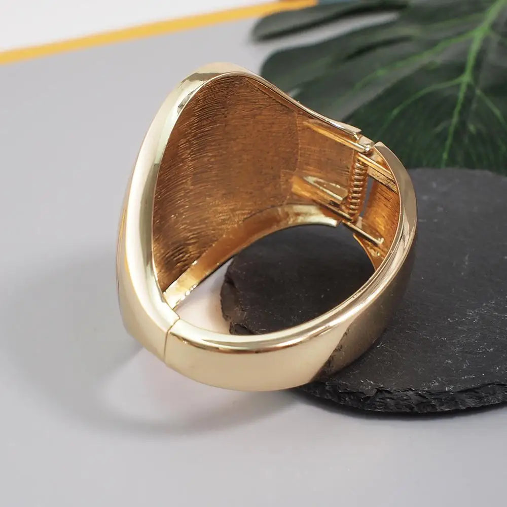 Punk Shiny Surface Cuff Bangle