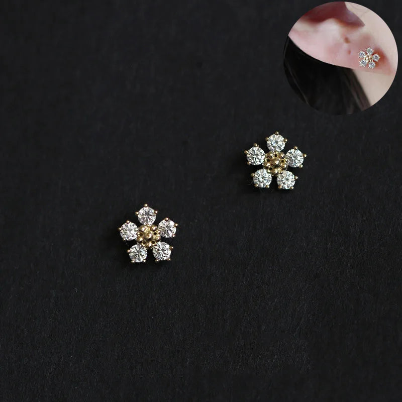 Gold and Silver Plated Crystal Stud Earrings