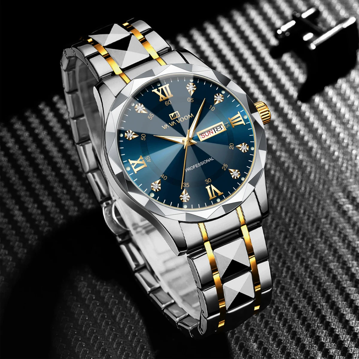 Stainless Steel Luxury Rhinestone Quartz Watch