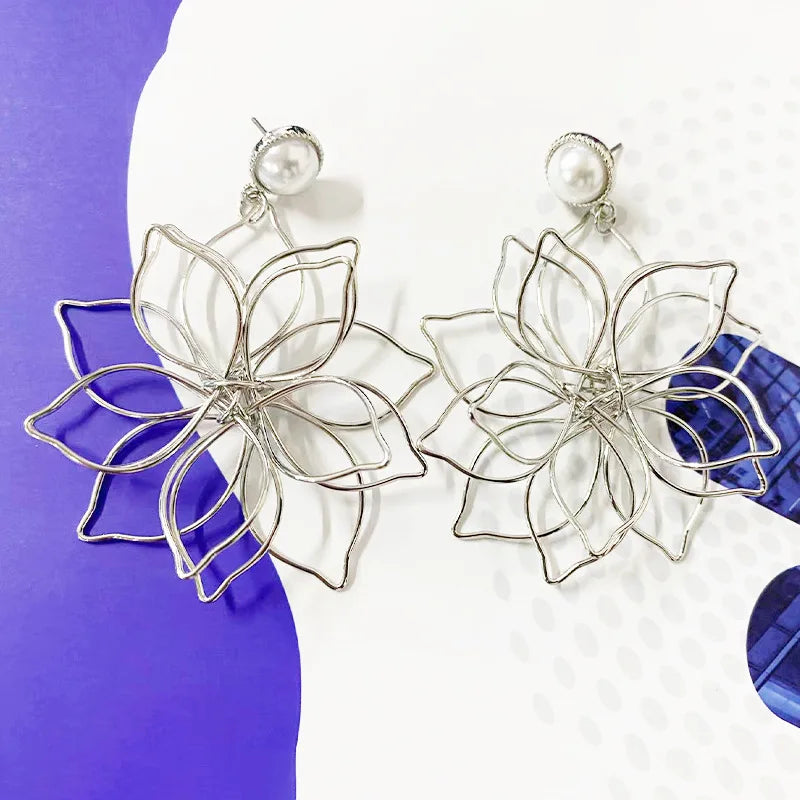 Metal Flower Earrings