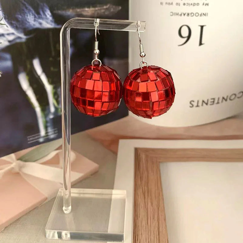 Resin Snowflake Star Light Ball Christmas Earrings