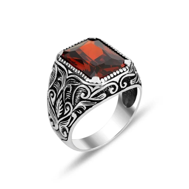 Antique Turkish Red Crystal Ring