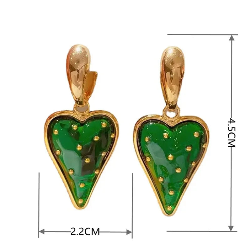 Retro Exaggerated Baroque Heart Earrings