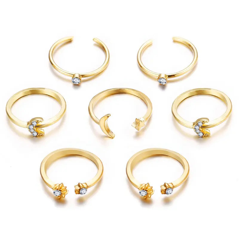 Cute Butterfly Heart Ring Set