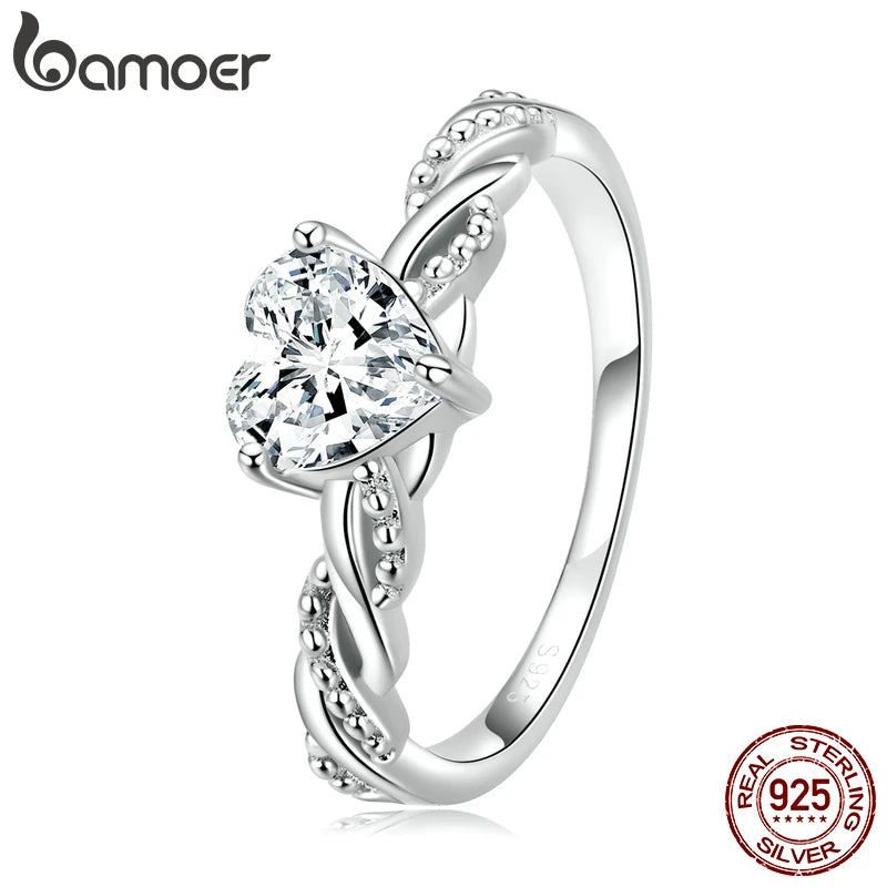 Luxury Geniune 925 Sterling Silver Wedding Engagement Ring