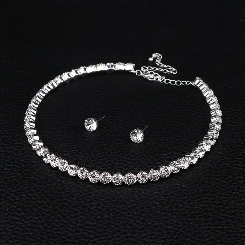 Silver Color Cubic Zircon Wedding Jewelry Sets