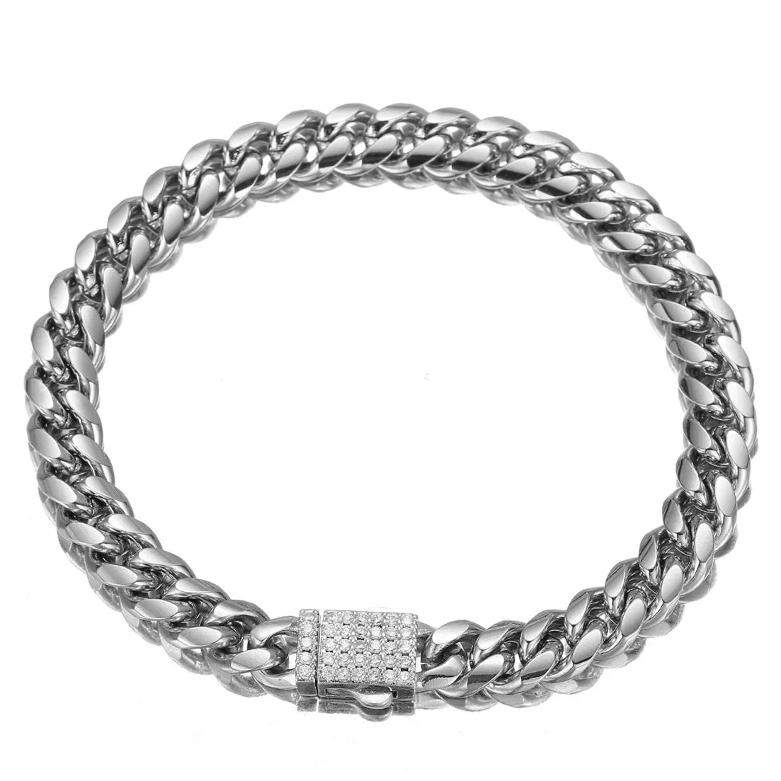 316L Stainless Steel 6mm Crystal Bangle Bracelet