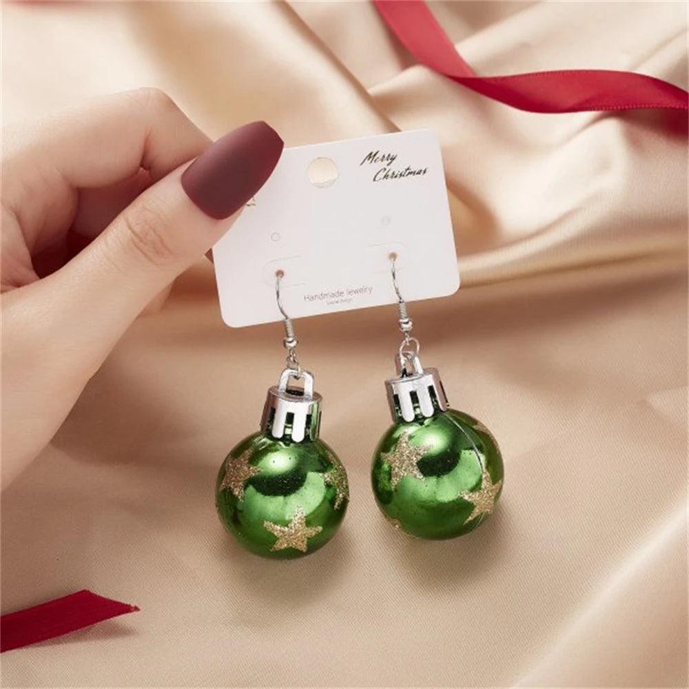 Resin Snowflake Star Light Ball Christmas Earrings