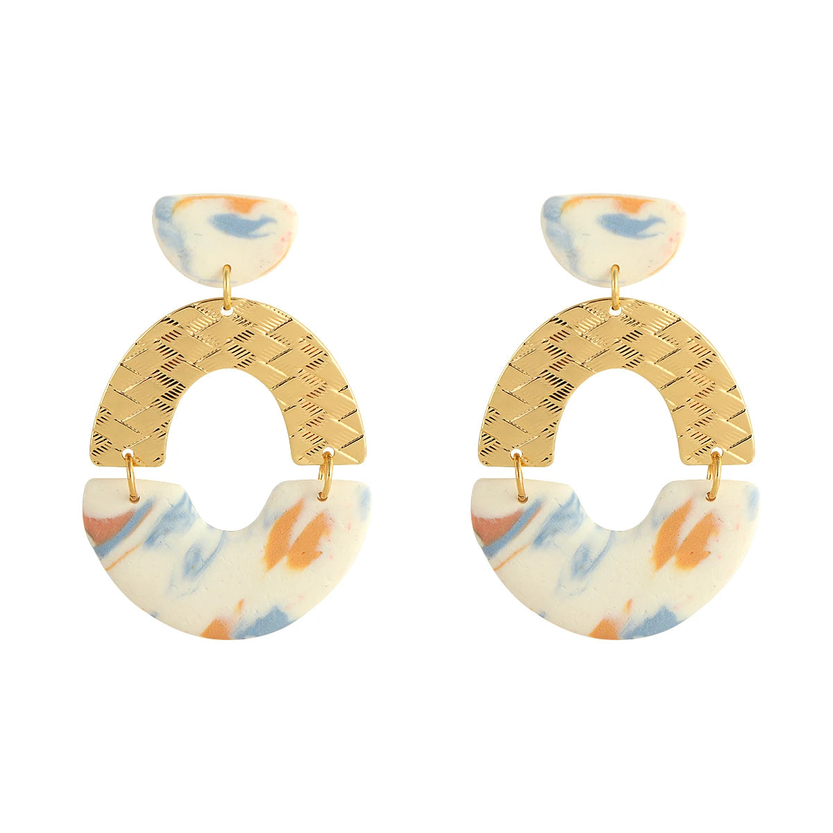 Abstract Pattern Drop Earrings