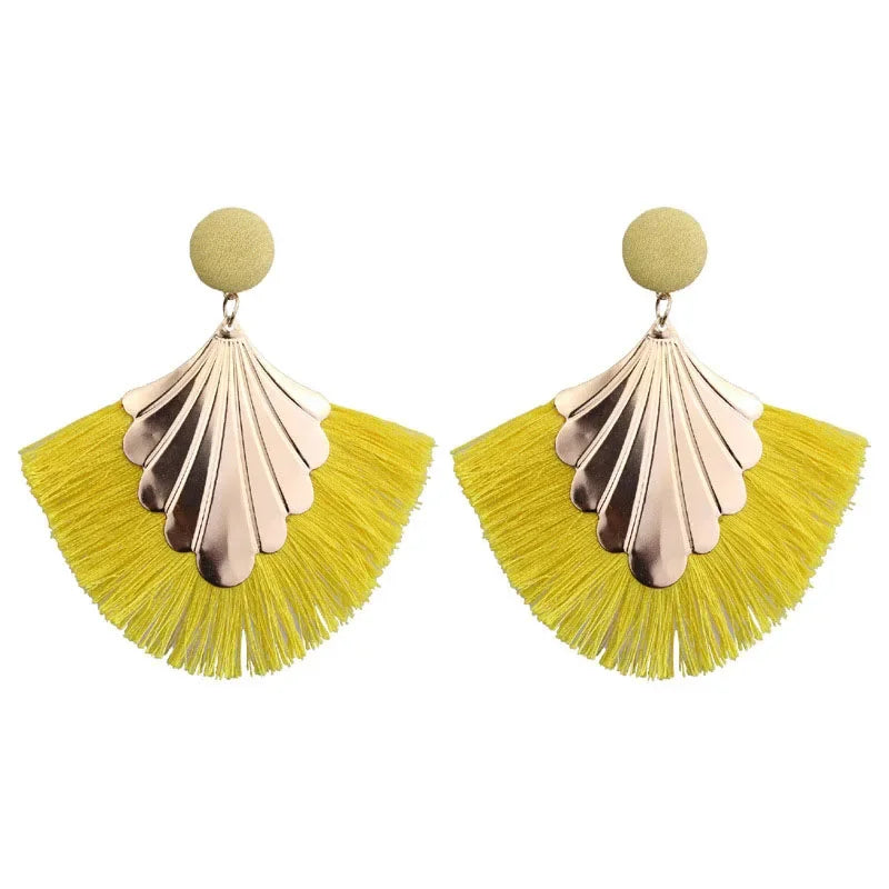 Fan Shaped Tassel Earrings