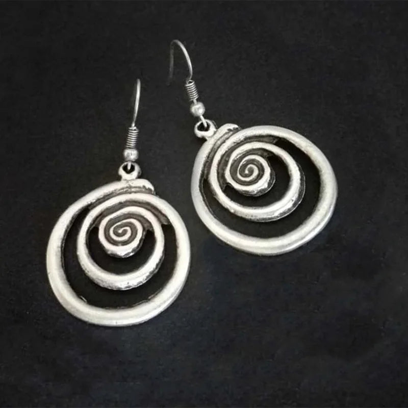 Ethnic Metal Round Earrings