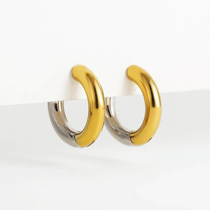 Gold Silver Geometric Hoop Earrings