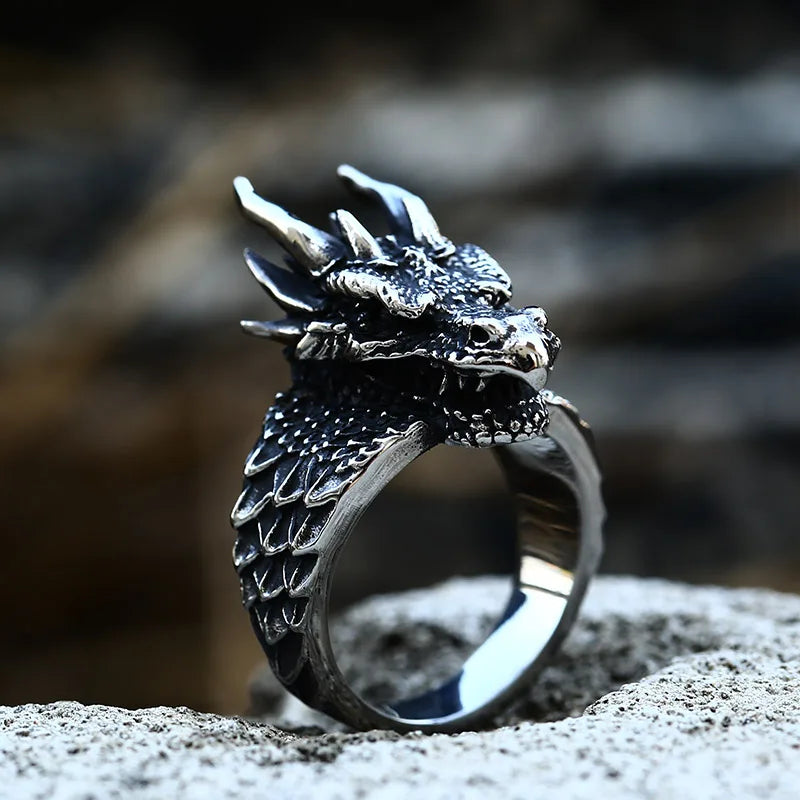 Black Dragon 316L Stainless Steel Ring