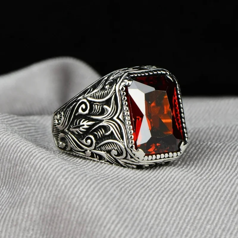 Antique Turkish Red Crystal Ring