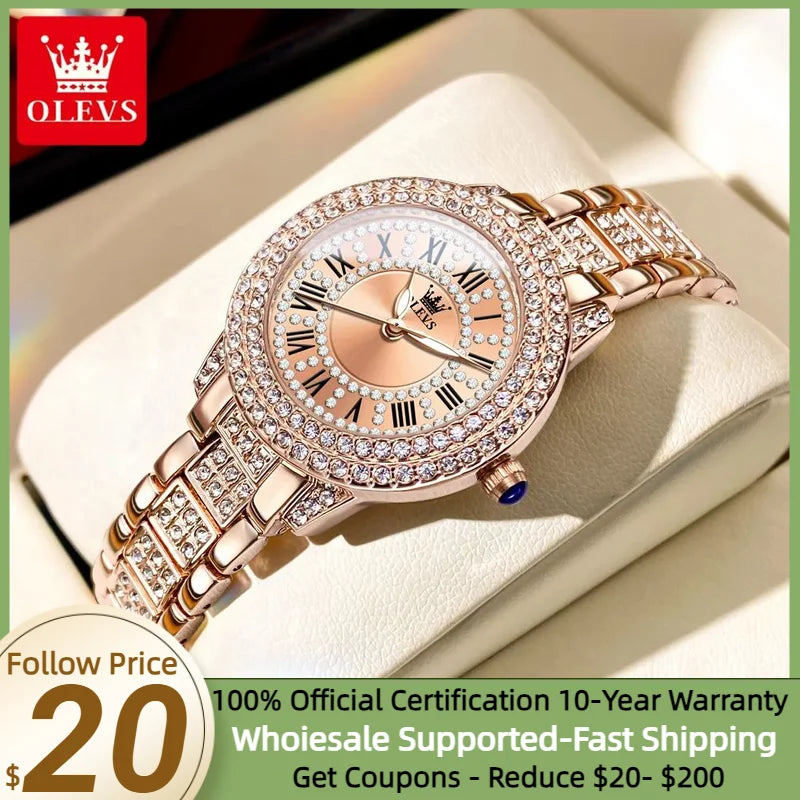 Full Diamond Women Starry Sky Flower Dial Quartz Watch