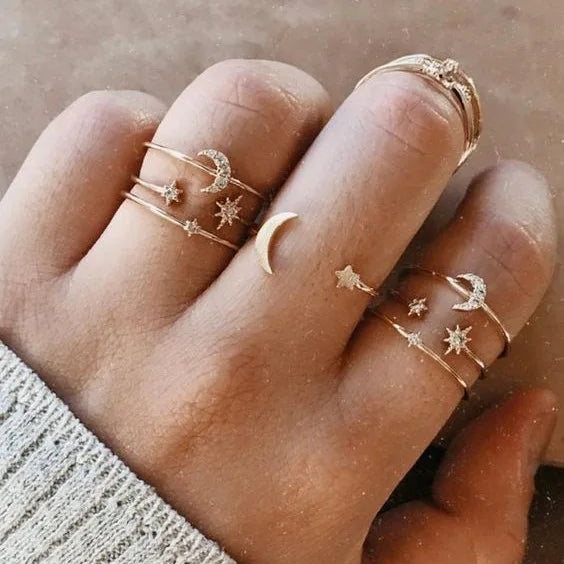 Cute Butterfly Heart Ring Set