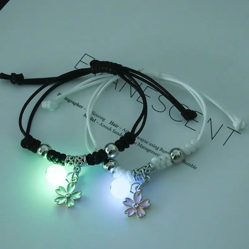 Luminous Couple Bracelets Matching Charms