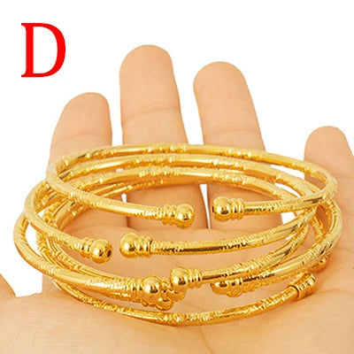 3MM/6pcs Etnic Gold Bangle