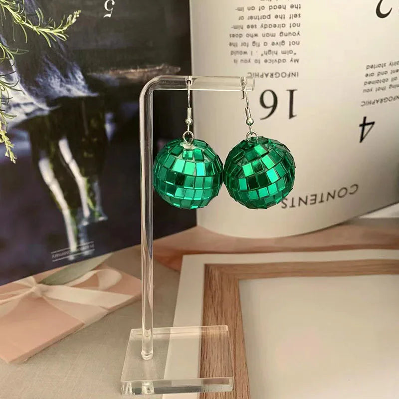 Resin Snowflake Star Light Ball Christmas Earrings