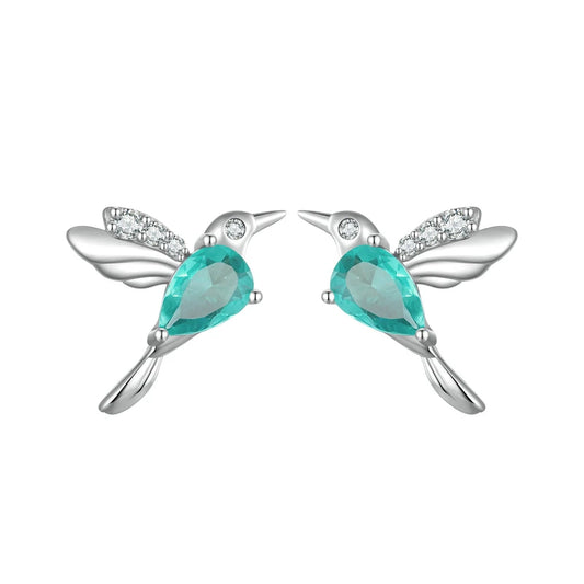 925 Sterling Silver Hummingbird Stud Earrings